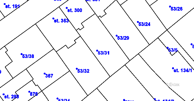 Parcela st. 53/31 v KÚ Litol, Katastrální mapa