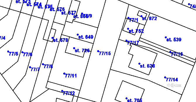 Parcela st. 77/15 v KÚ Litol, Katastrální mapa