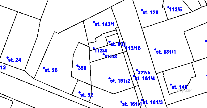 Parcela st. 113/8 v KÚ Litol, Katastrální mapa