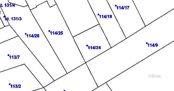 Parcela st. 114/24 v KÚ Litol, Katastrální mapa