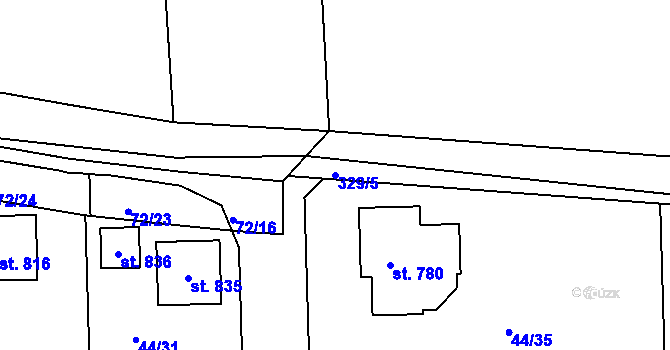 Parcela st. 329/5 v KÚ Litol, Katastrální mapa