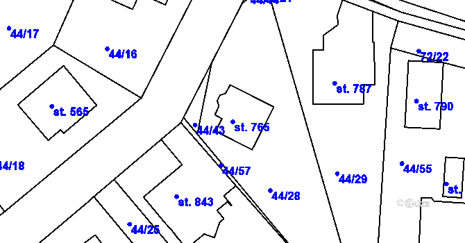 Parcela st. 765 v KÚ Litol, Katastrální mapa