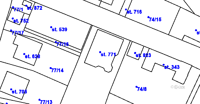 Parcela st. 771 v KÚ Litol, Katastrální mapa