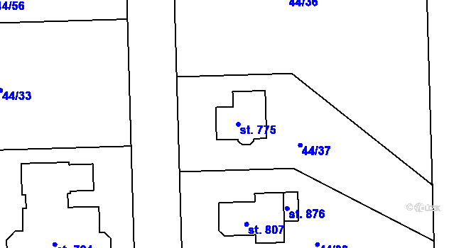 Parcela st. 775 v KÚ Litol, Katastrální mapa