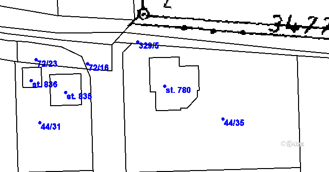Parcela st. 780 v KÚ Litol, Katastrální mapa