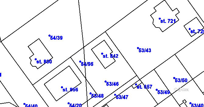 Parcela st. 842 v KÚ Litol, Katastrální mapa