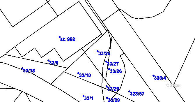 Parcela st. 33/25 v KÚ Litol, Katastrální mapa