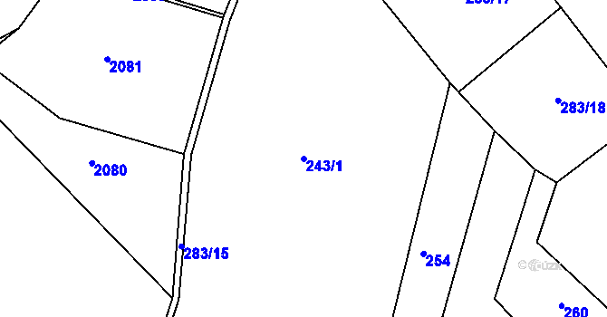 Parcela st. 243/1 v KÚ Litol, Katastrální mapa