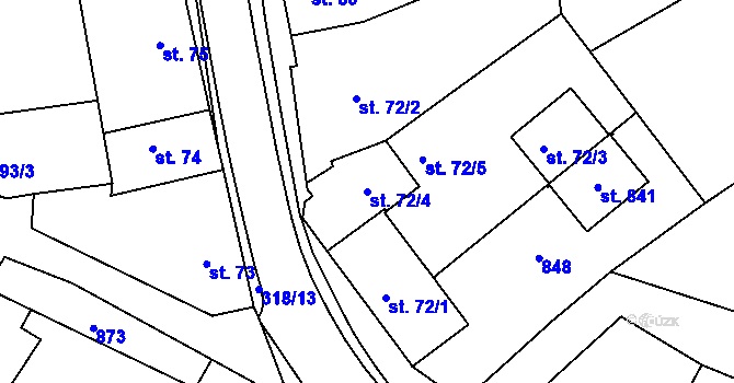 Parcela st. 72/4 v KÚ Litol, Katastrální mapa