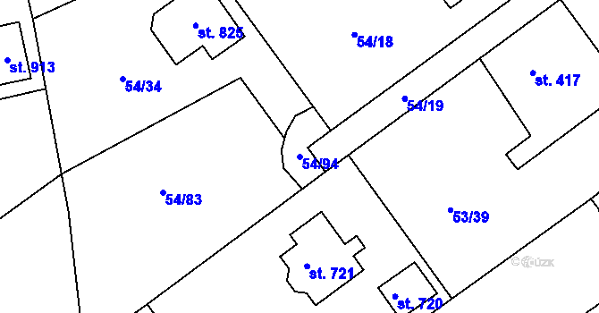 Parcela st. 54/94 v KÚ Litol, Katastrální mapa