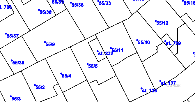 Parcela st. 832 v KÚ Litol, Katastrální mapa