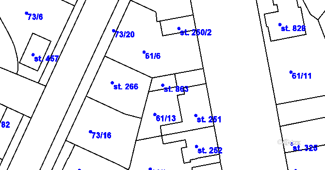 Parcela st. 863 v KÚ Litol, Katastrální mapa