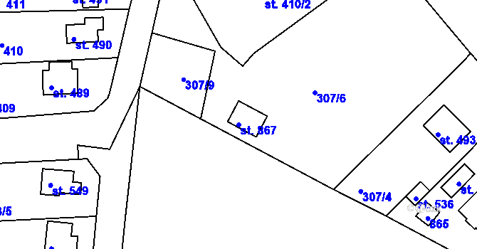 Parcela st. 867 v KÚ Litol, Katastrální mapa