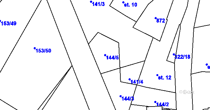 Parcela st. 144/5 v KÚ Litol, Katastrální mapa