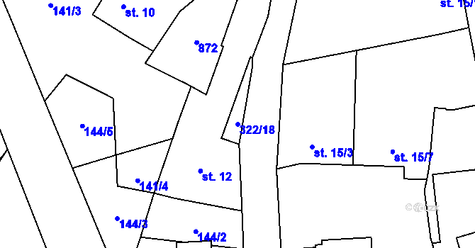 Parcela st. 322/18 v KÚ Litol, Katastrální mapa