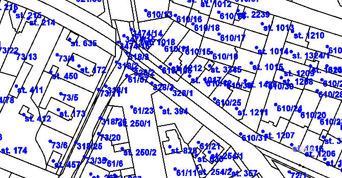 Parcela st. 328/1 v KÚ Litol, Katastrální mapa