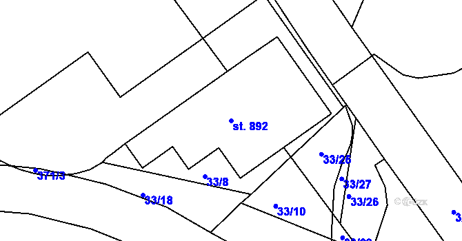 Parcela st. 892 v KÚ Litol, Katastrální mapa