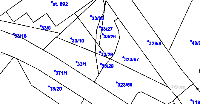 Parcela st. 33/29 v KÚ Litol, Katastrální mapa