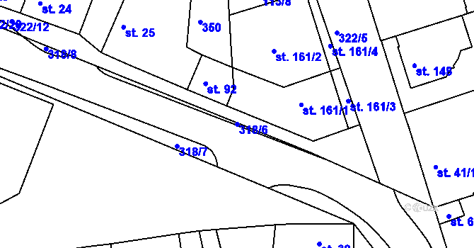 Parcela st. 318/6 v KÚ Litol, Katastrální mapa