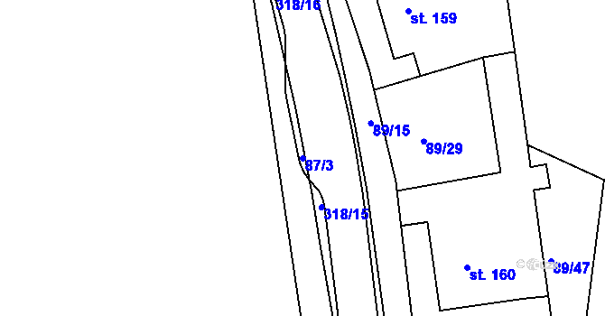 Parcela st. 87/3 v KÚ Litol, Katastrální mapa