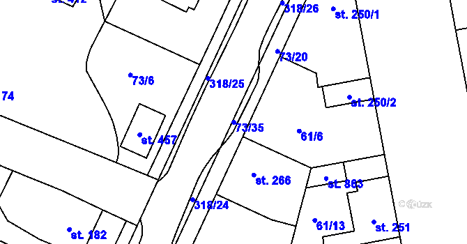 Parcela st. 73/35 v KÚ Litol, Katastrální mapa
