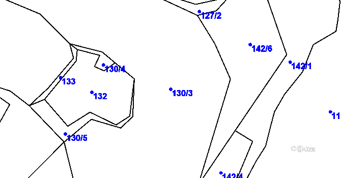 Parcela st. 130/3 v KÚ Lysec, Katastrální mapa