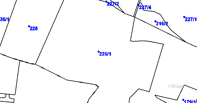 Parcela st. 225/1 v KÚ Lysec, Katastrální mapa