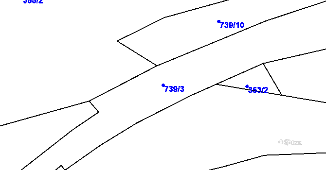 Parcela st. 739/3 v KÚ Lysec, Katastrální mapa