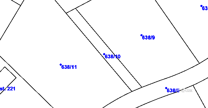 Parcela st. 638/10 v KÚ Lysec, Katastrální mapa