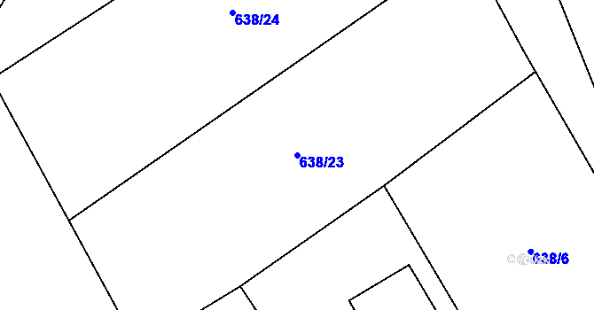 Parcela st. 638/23 v KÚ Lysec, Katastrální mapa