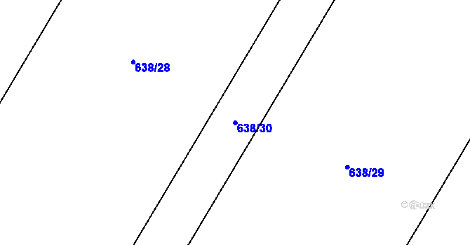 Parcela st. 638/30 v KÚ Lysec, Katastrální mapa