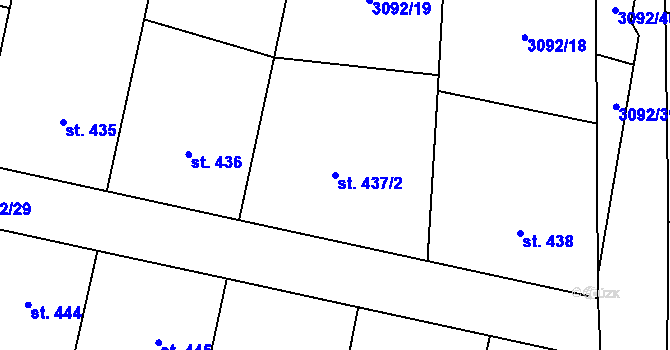 Parcela st. 437/2 v KÚ Lysice, Katastrální mapa
