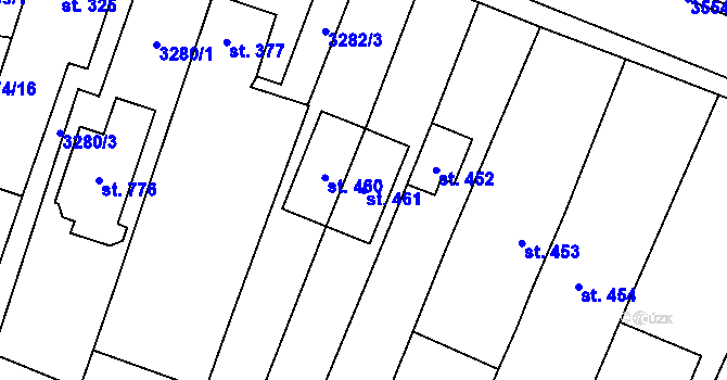 Parcela st. 461 v KÚ Lysice, Katastrální mapa