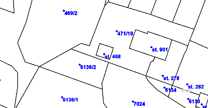 Parcela st. 468 v KÚ Lysice, Katastrální mapa