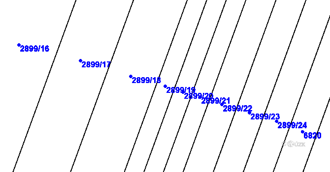 Parcela st. 2899/19 v KÚ Lysice, Katastrální mapa