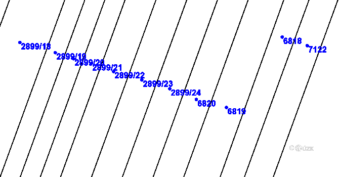 Parcela st. 2899/24 v KÚ Lysice, Katastrální mapa