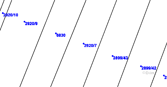 Parcela st. 2920/7 v KÚ Lysice, Katastrální mapa