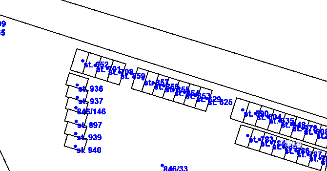 Parcela st. 855 v KÚ Lysice, Katastrální mapa