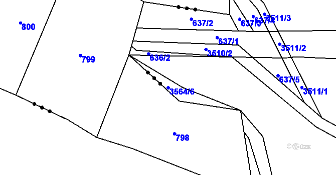 Parcela st. 3564/6 v KÚ Lysice, Katastrální mapa