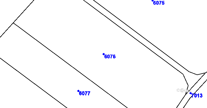 Parcela st. 6076 v KÚ Lysice, Katastrální mapa