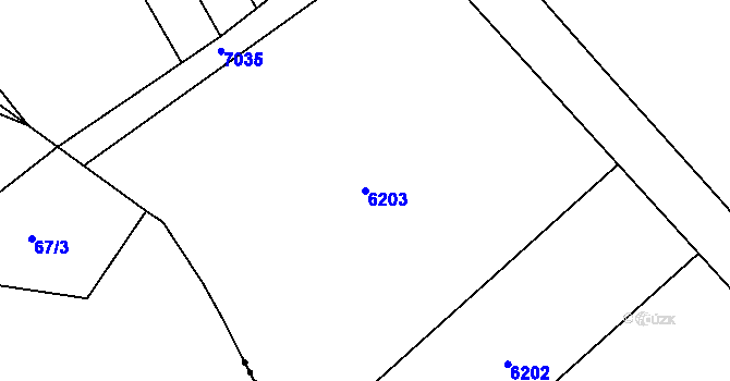 Parcela st. 6203 v KÚ Lysice, Katastrální mapa