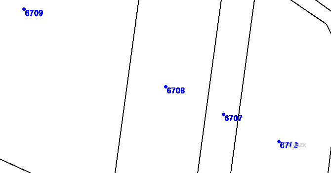 Parcela st. 6708 v KÚ Lysice, Katastrální mapa
