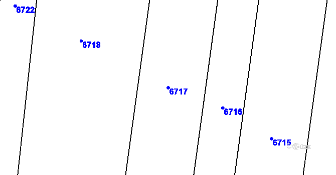 Parcela st. 6717 v KÚ Lysice, Katastrální mapa