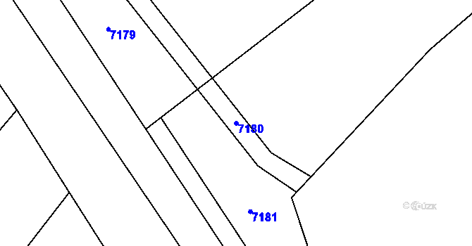 Parcela st. 7180 v KÚ Lysice, Katastrální mapa