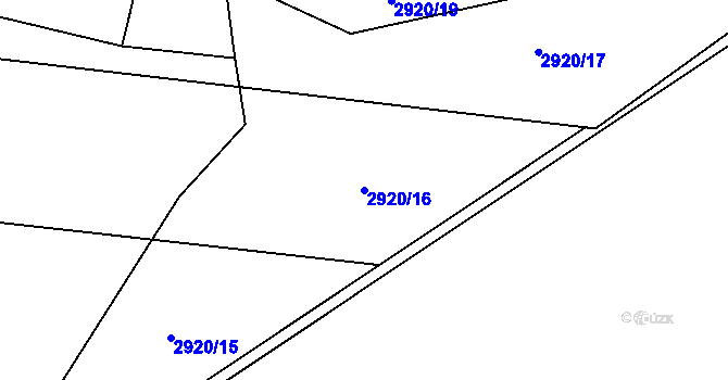 Parcela st. 2920/16 v KÚ Lysice, Katastrální mapa