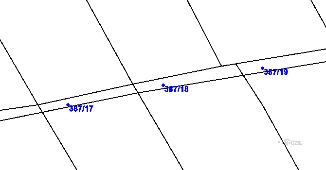 Parcela st. 387/18 v KÚ Lysůvky, Katastrální mapa