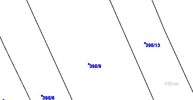 Parcela st. 395/10 v KÚ Lysůvky, Katastrální mapa