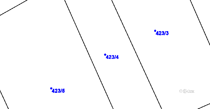 Parcela st. 423/4 v KÚ Lysůvky, Katastrální mapa