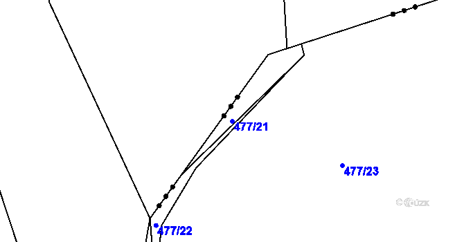 Parcela st. 477/21 v KÚ Lysůvky, Katastrální mapa
