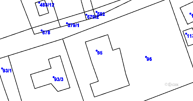 Parcela st. 95 v KÚ Lysůvky, Katastrální mapa